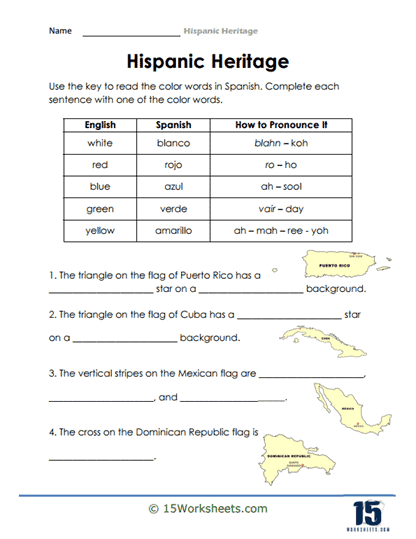 Hispanic Heritage Month Worksheet