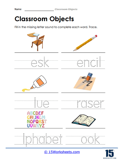 Classroom Objects Worksheet