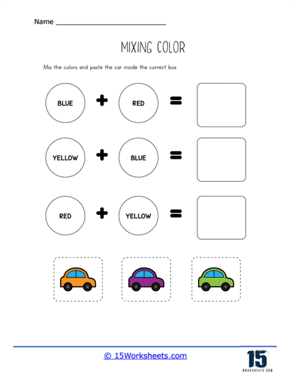 Making Car Colors Worksheet