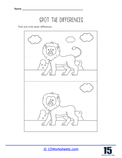 Lion Out in the Open Worksheet