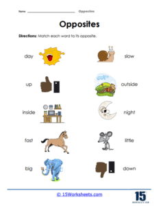 Opposites Worksheets - 15 Worksheets.com