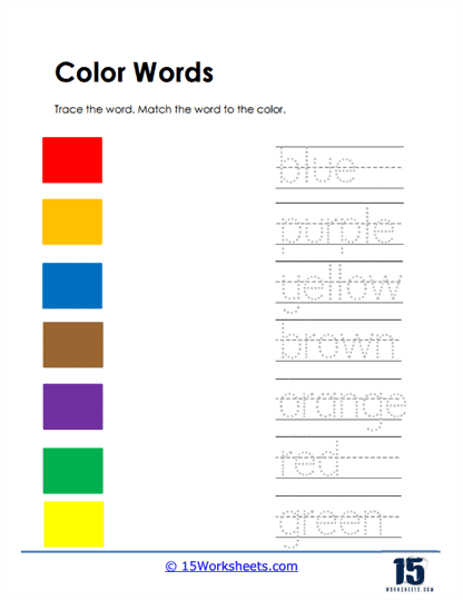 Color Words Worksheets