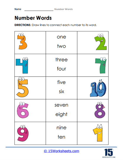 Numbers in Words Worksheets