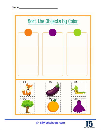 Big and Small Worksheet: Objects (Color)