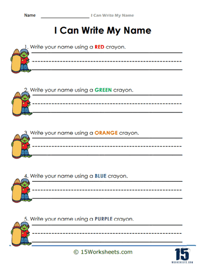 Different Crayons Worksheet