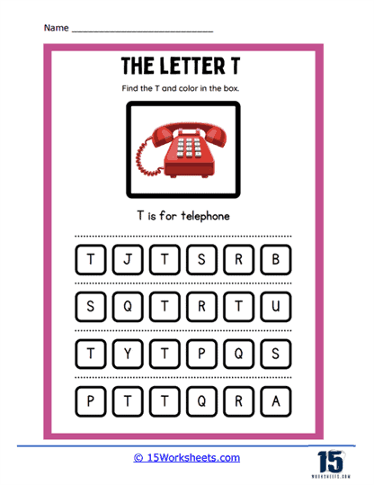 T is For Telephone Worksheet