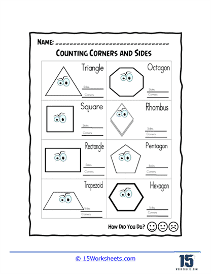Counting Corners Worksheets