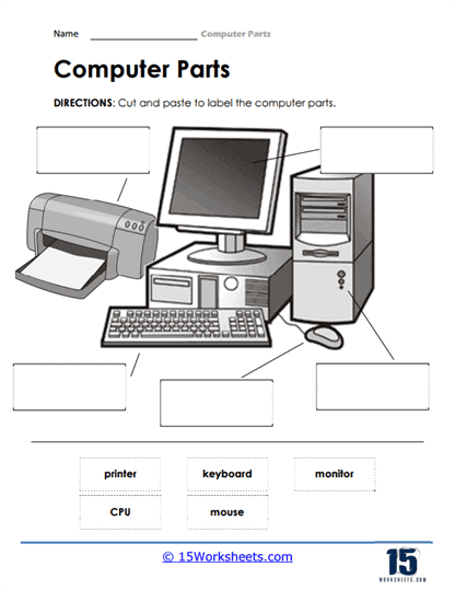 Computer Parts Worksheets