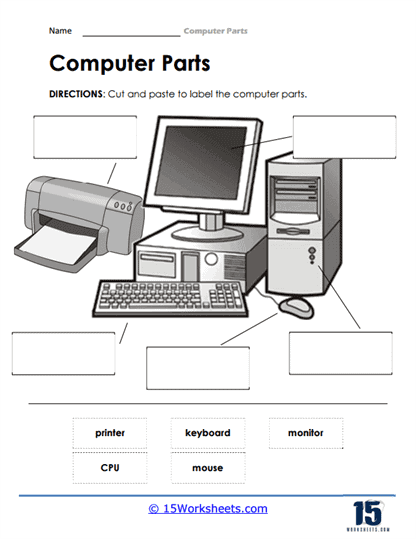 Parts of a Computer Worksheet