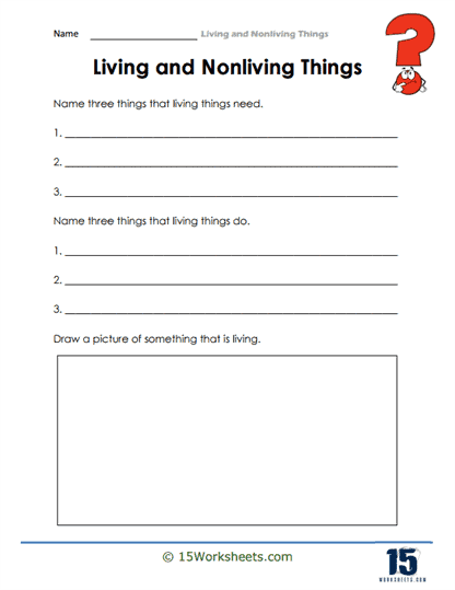 Living And Nonliving Things Worksheet Worksheets Com