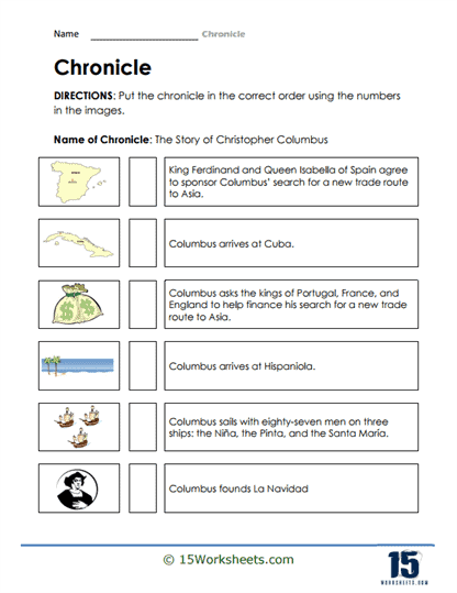 Chronicle Worksheets