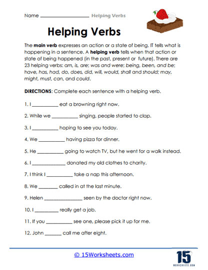 Helping Verb Worksheets