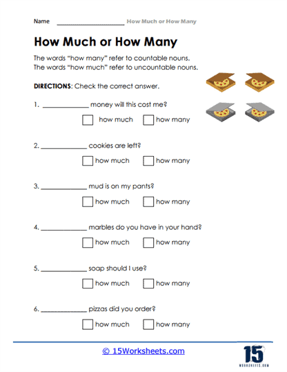 How Much or How Many Worksheets - 15 Worksheets.com