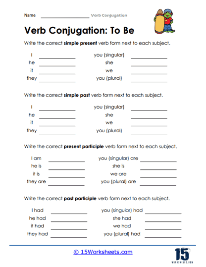 Verb Conjugation Worksheets, Definition, Examples, 59% OFF