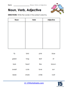 Noun, Verb, Or Adjective Worksheets - 15 Worksheets.com