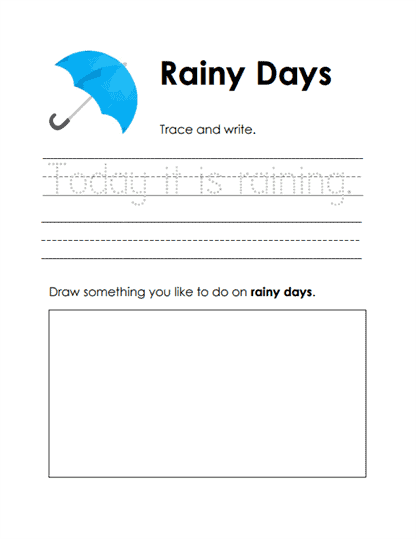 Rainy Days Worksheet