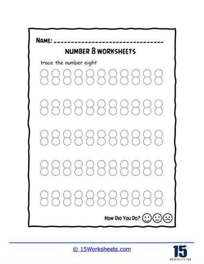 Tracing 8s Worksheet