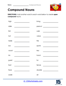 Compound Nouns Worksheets - 15 Worksheets.com