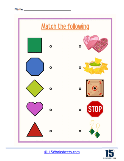 Real Objects to Shapes Worksheet