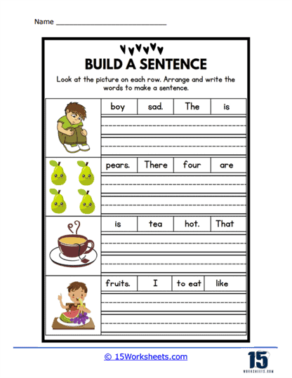 Build a Sentences Worksheet