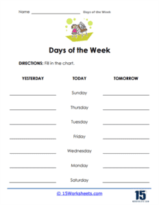 Days of the Week Worksheets 15