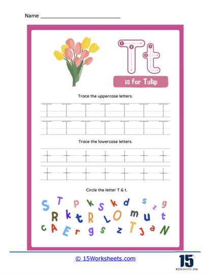 T is For Tulip Worksheet