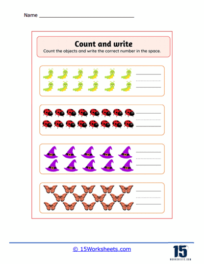 Count Them Up Worksheet