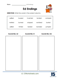 Ed Endings Worksheets - 15 Worksheets.com