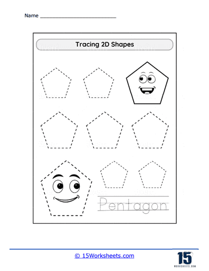 Shape Tracing #10 Worksheet - 15 Worksheets.com