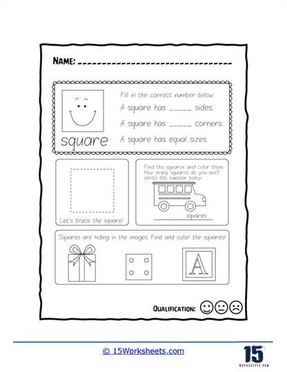 All About Squares Worksheet