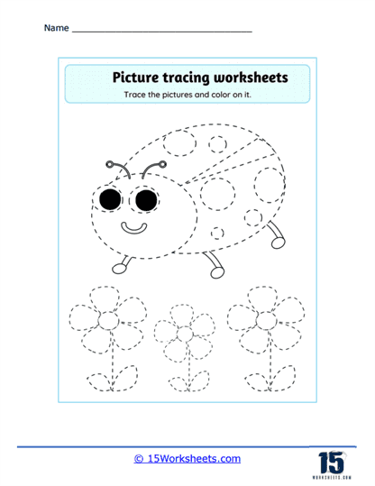 Ladybug Flowers Worksheet