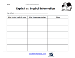 Explicit Information Worksheets - 15 Worksheets.com