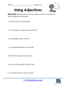 Adjectives Worksheets - 15 Worksheets.com