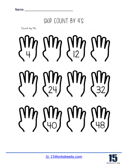 4 Fingers Worksheet