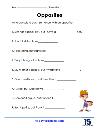 Counter Sentences Worksheet