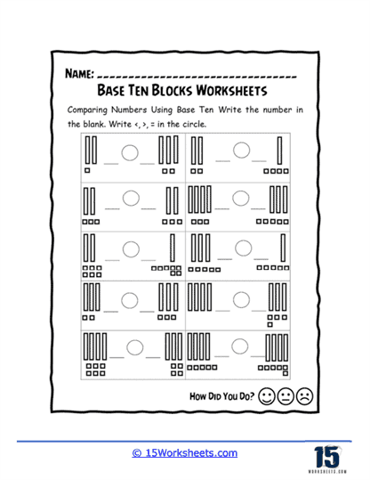 Base Ten Blocks Worksheets