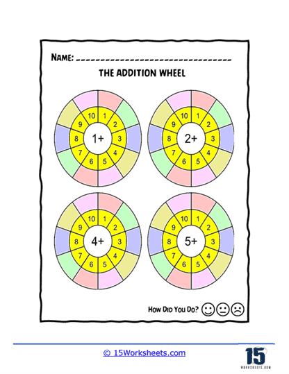 1, 2, 4, 5 Color Addends
