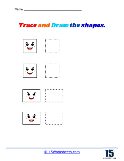 Trace and Draw 4 Sides Worksheet