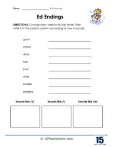 Ed Endings Worksheets - 15 Worksheets.com