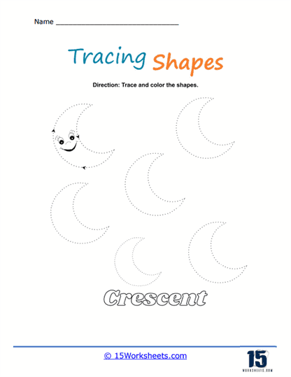Crescent Shapes Worksheet