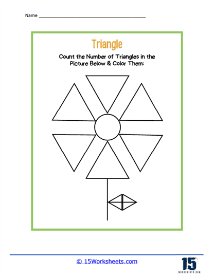 Triangle Petals Worksheet
