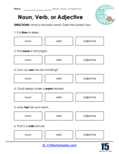 Noun, Verb, Or Adjective Worksheets - 15 Worksheets.com