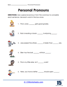 Personal Pronouns Worksheets - 15 Worksheets.com