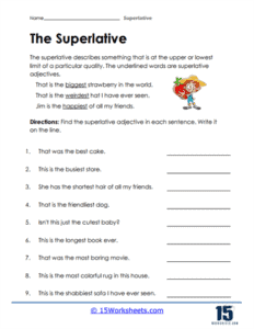 Superlative Adjectives Worksheets - 15 Worksheets.com