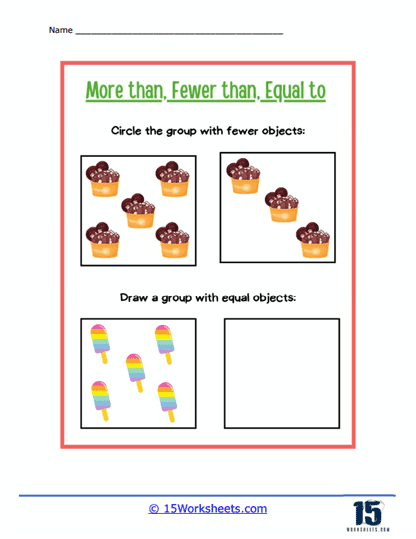 Cupcakes and Popsicles Worksheet