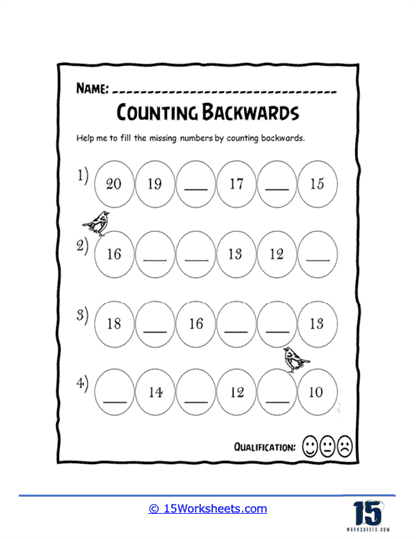 Counting Backwards Worksheet