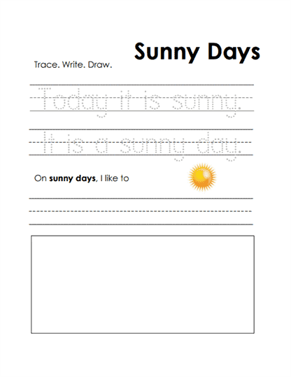 Sunny Days Worksheet
