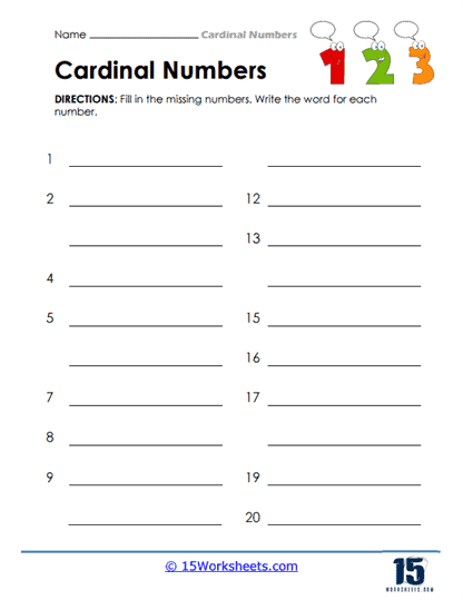 Number Word Fill & Spell Worksheet