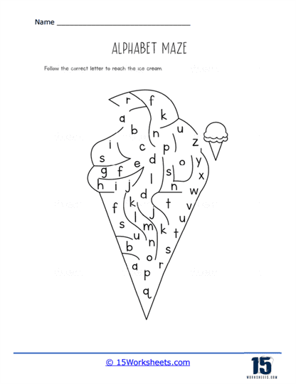 Ice Cream Maze Worksheet