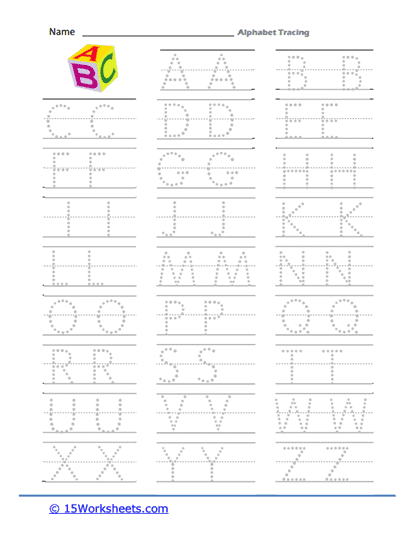 Alphabet Tracing Worksheets - 15 Worksheets.com